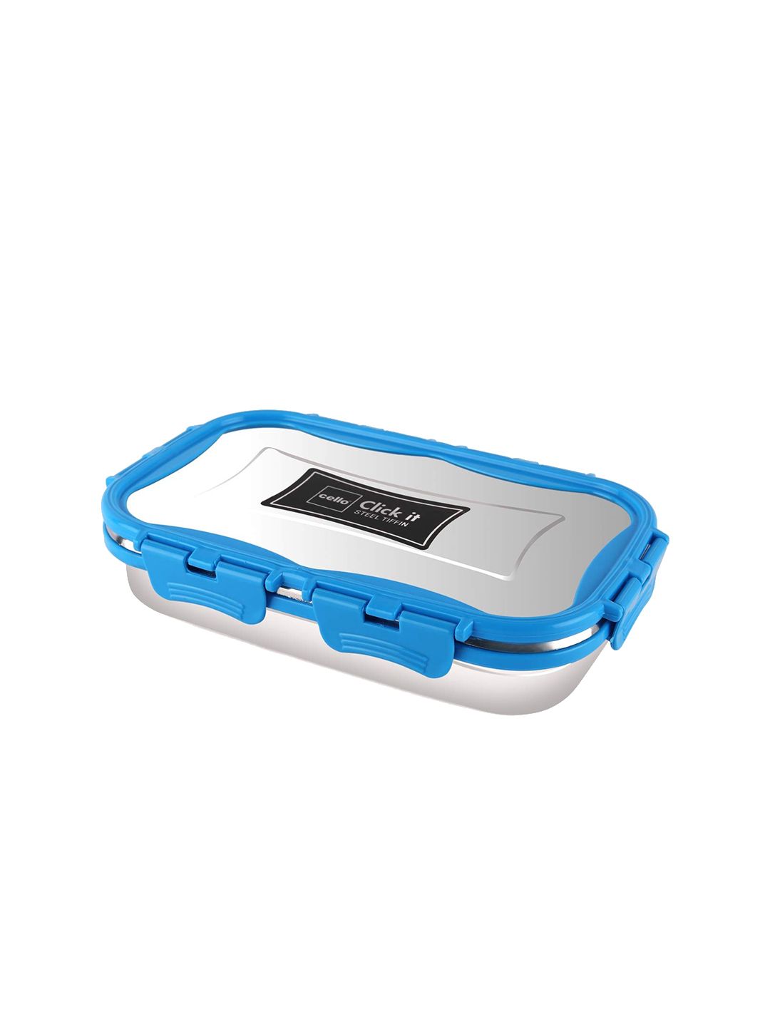 Cello Blue & Silver-Toned Solid Stainless Steel Lunch Box Price in India