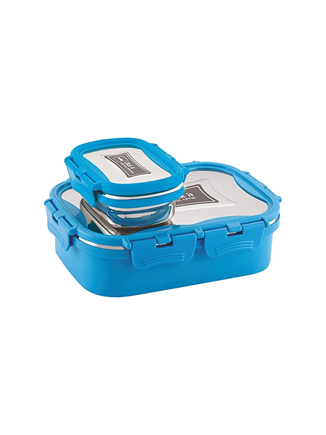 Cello Blue & White Thermo Click Stainless Steel Lunch Box Price in India
