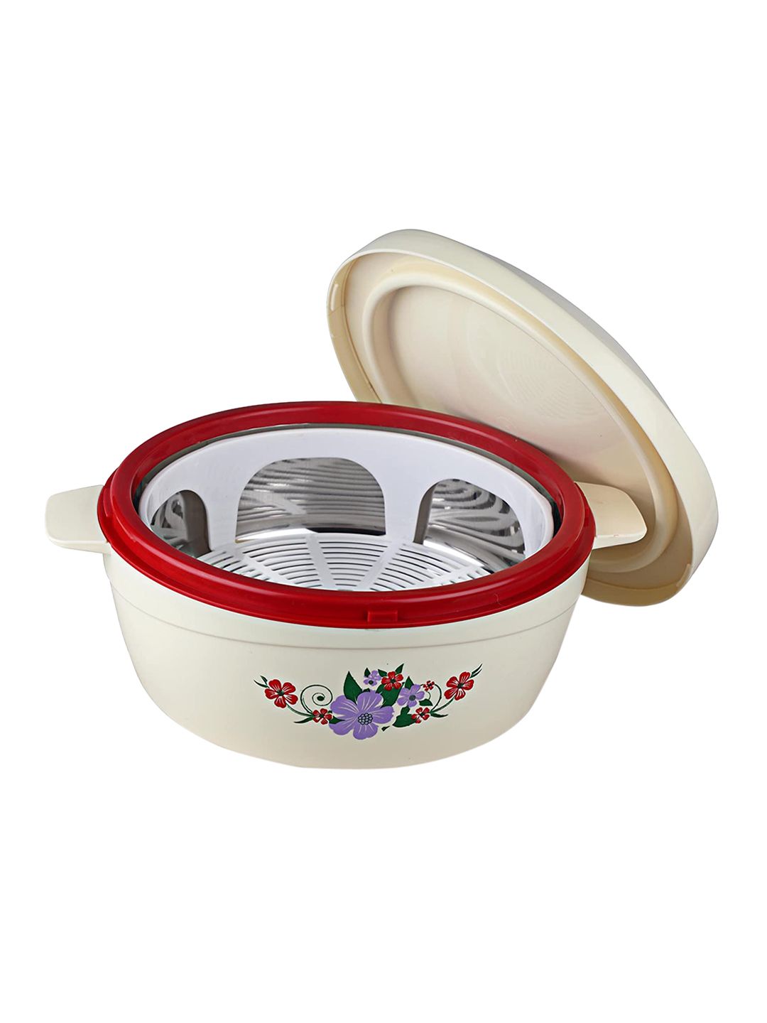 Cello Red Printed Plastic Casserole with Lid 2.5 L Price in India