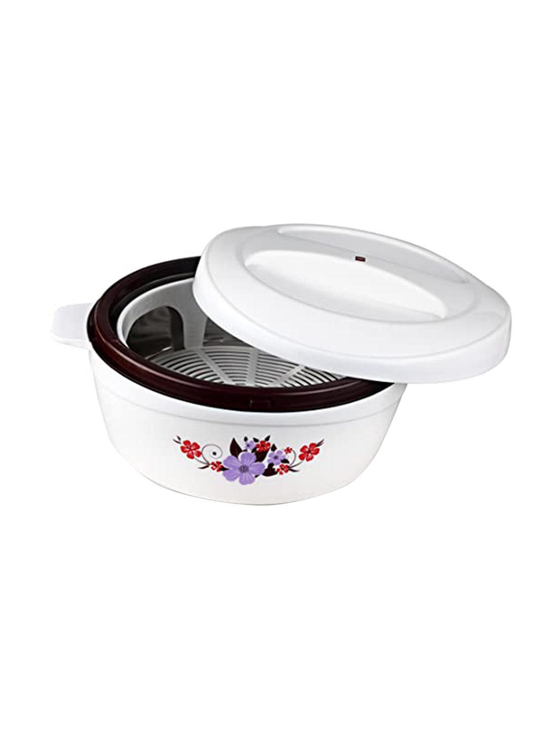 Cello White & Brown Roti Plastic Casserole with Lid 1500 L Price in India