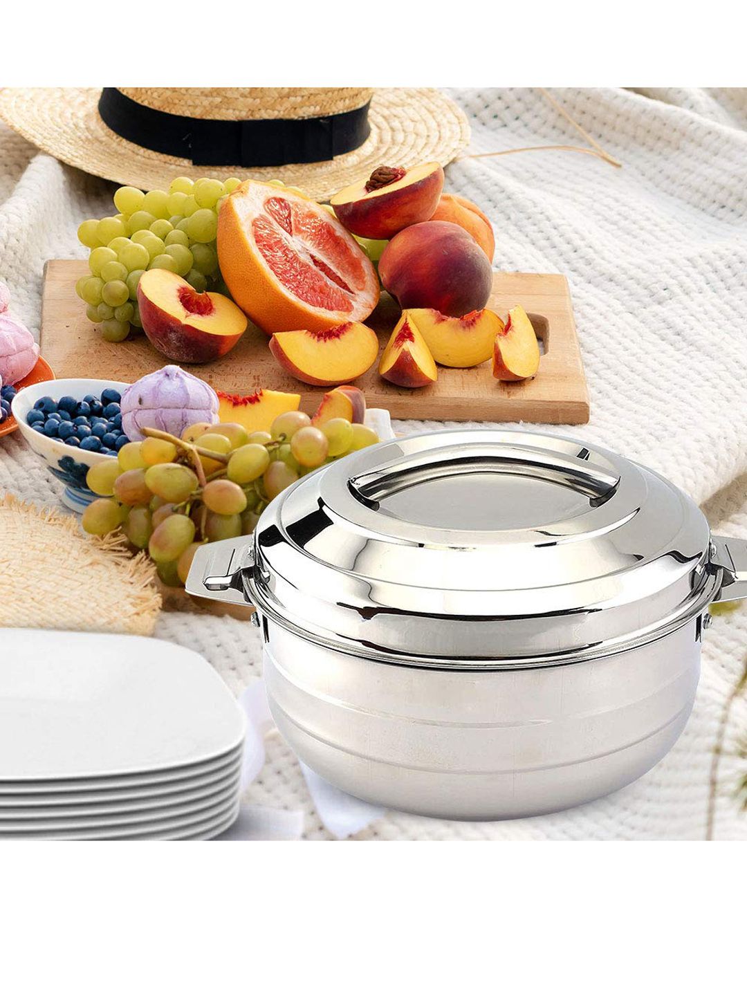 Cello Silver-Toned Double Wall Insulated Serving Casserole 5000 Ml Price in India