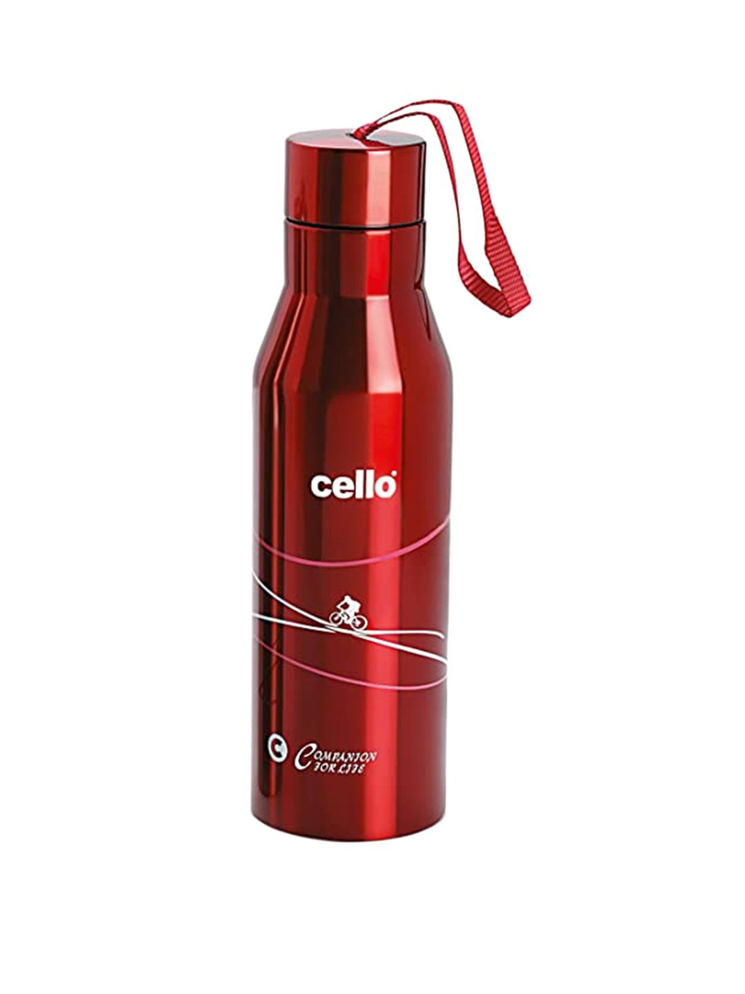 Cello Red Solid Stainless Steel Flask 900 ML Price in India