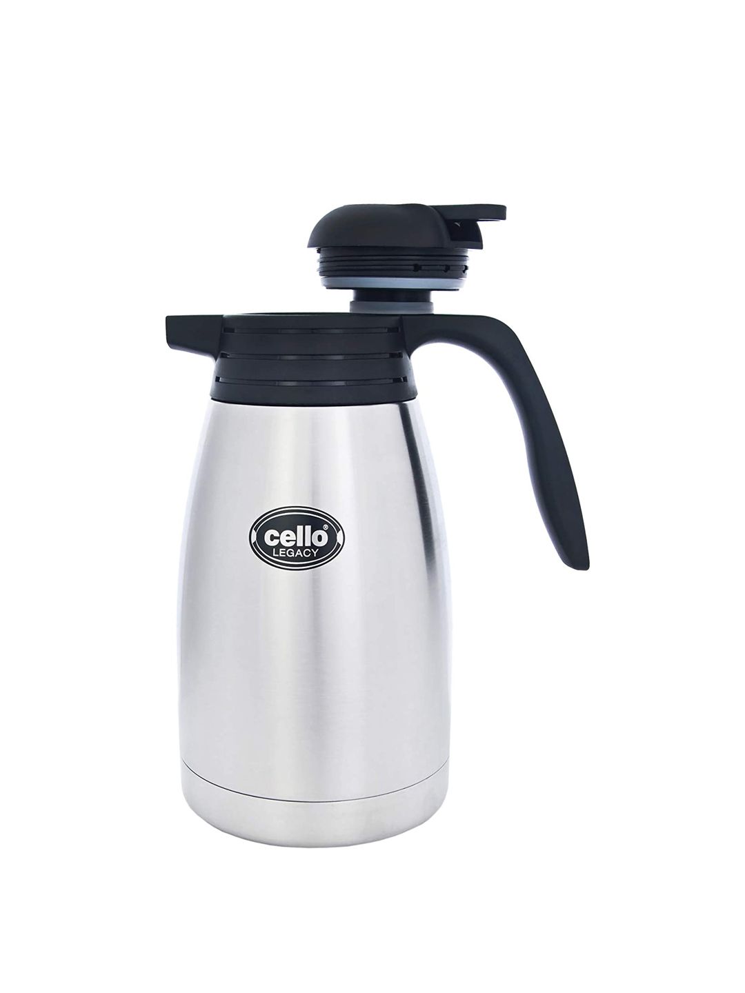 Cello Silver & Black Solid Stainless Vacusteel Flask 2000 ML Price in India