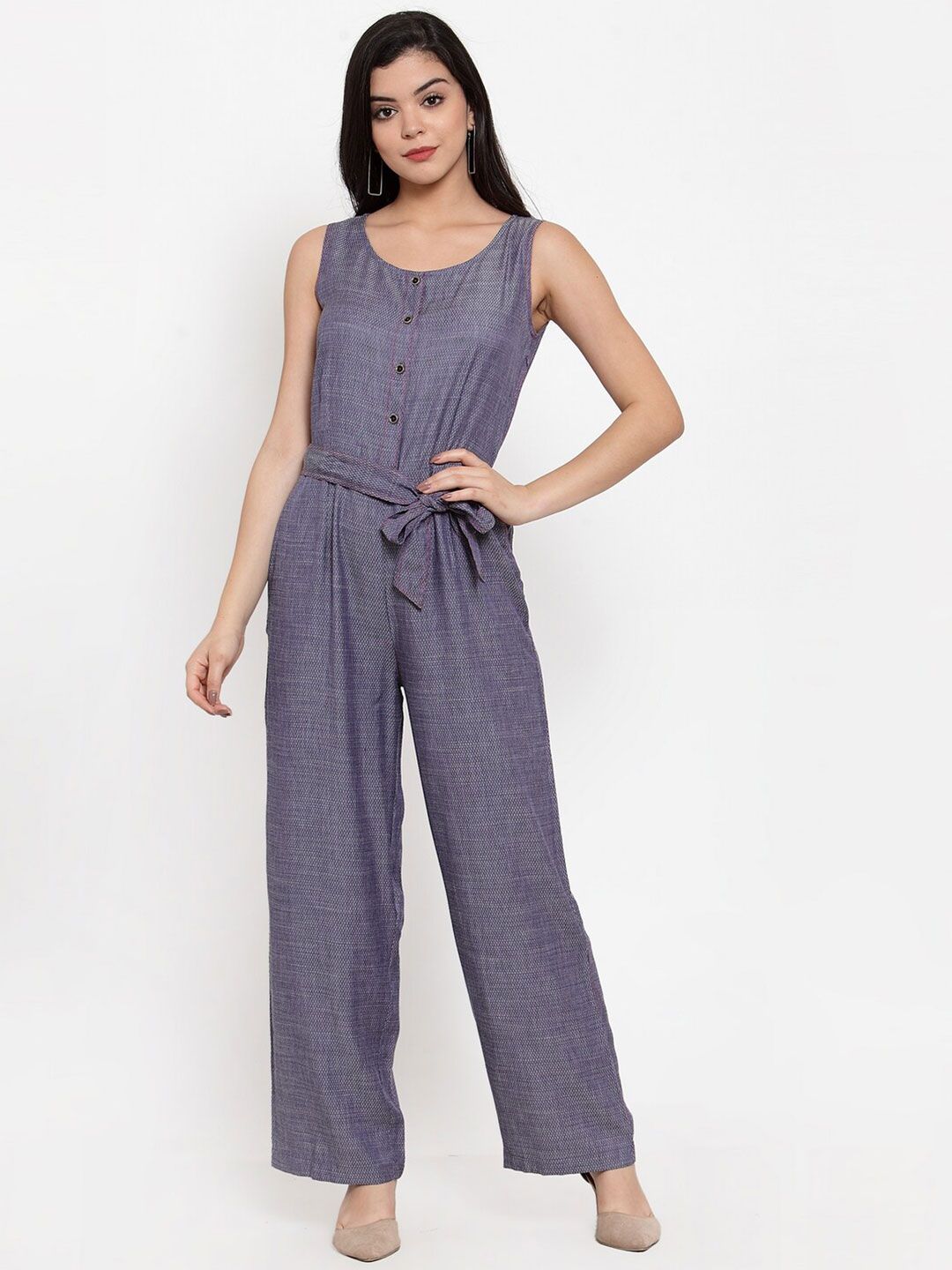 Aujjessa Women Blue Modal Basic Jumpsuit Price in India