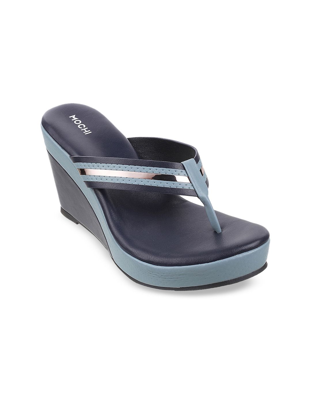 Mochi Blue Wedge Sandals Price in India