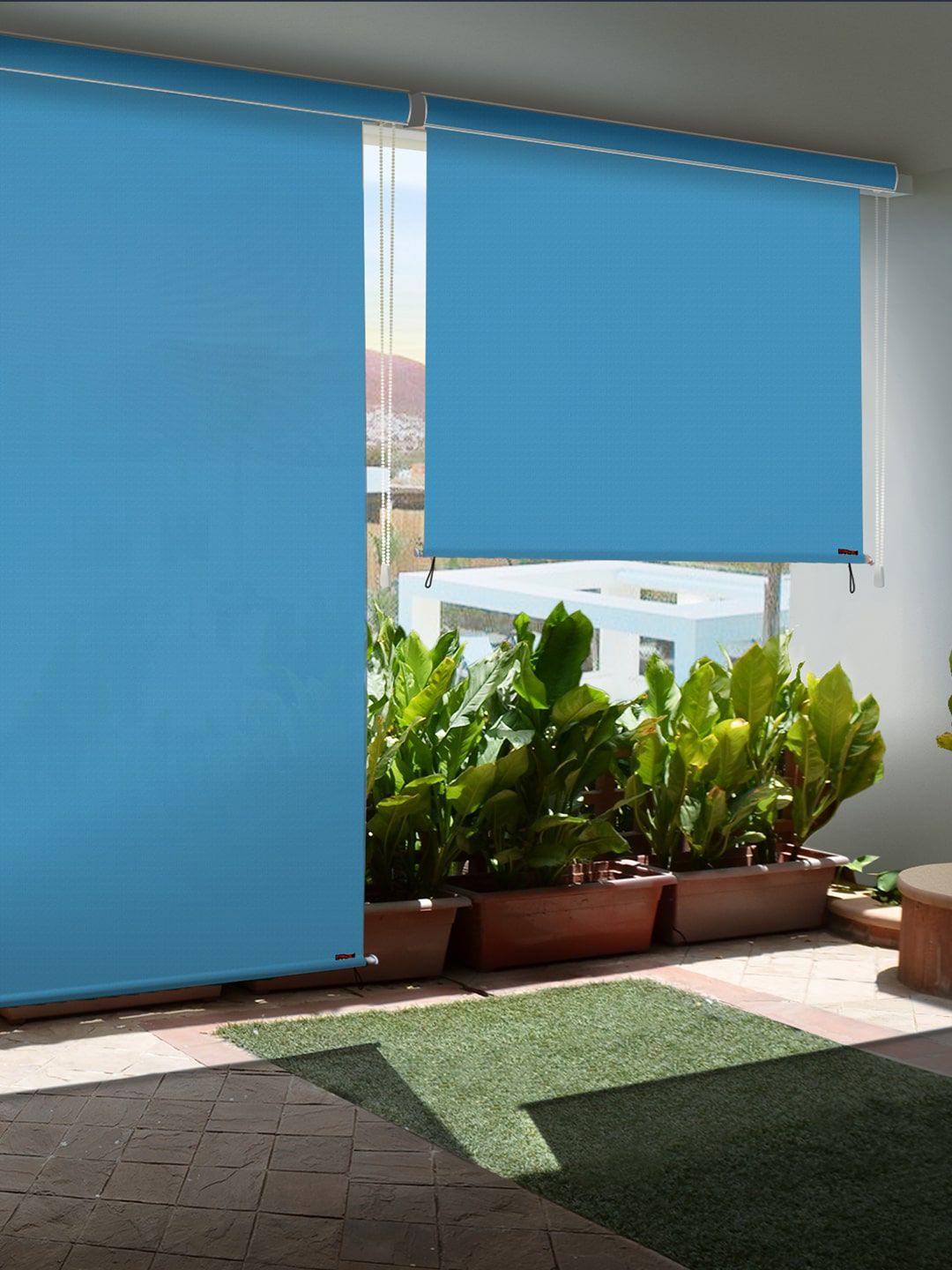 Hippo Turquoise Blue Room Darkening Waterproof Window Blinds Price in India