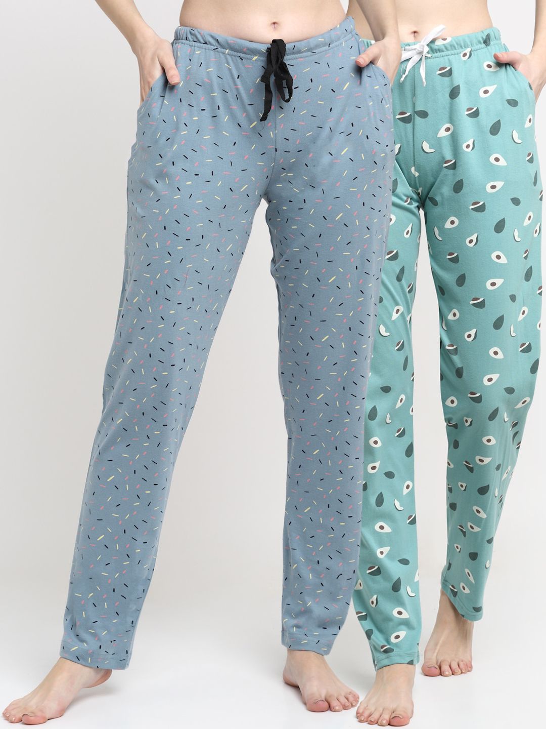 Kanvin Women Pack Of 2 Printed Pure Cotton Lounge Pants Price in India