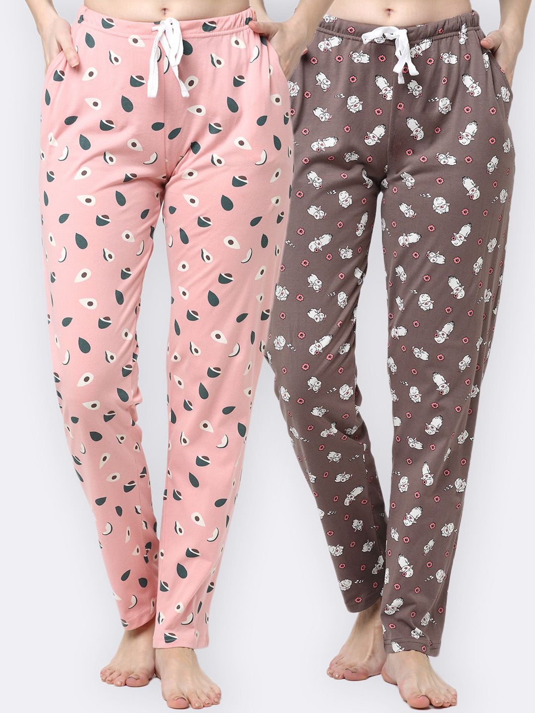 Kanvin Pack Of 2 Printed Pure Cotton Lounge Pants Price in India