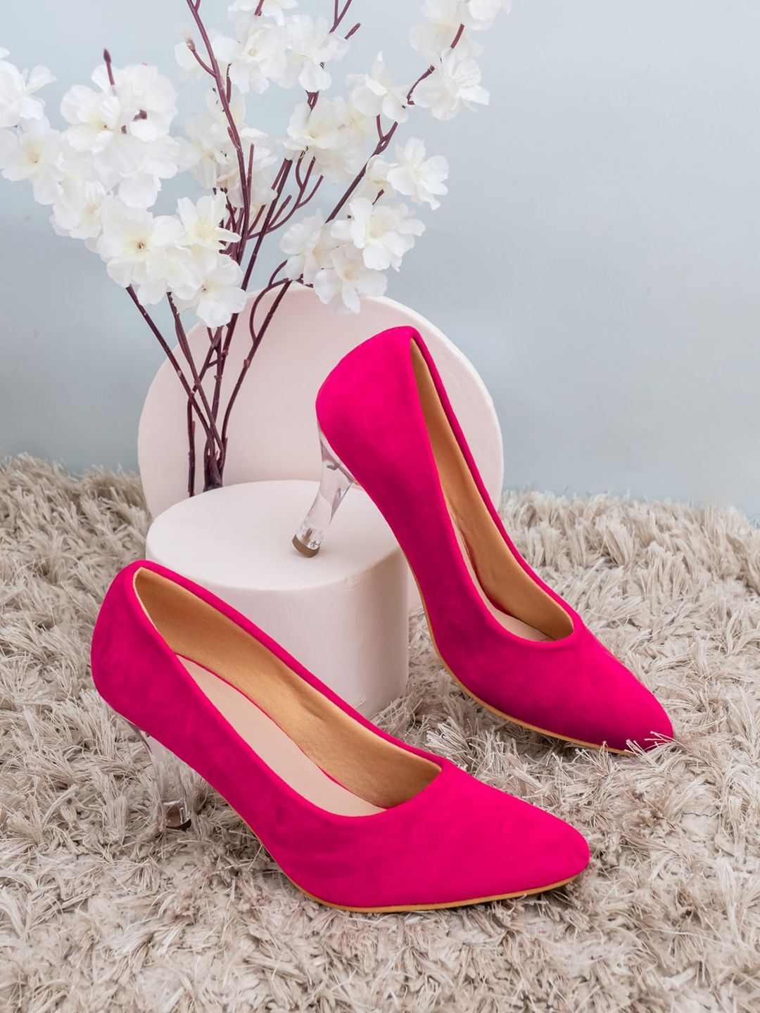 Shezone Pink Suede Pumps Price in India