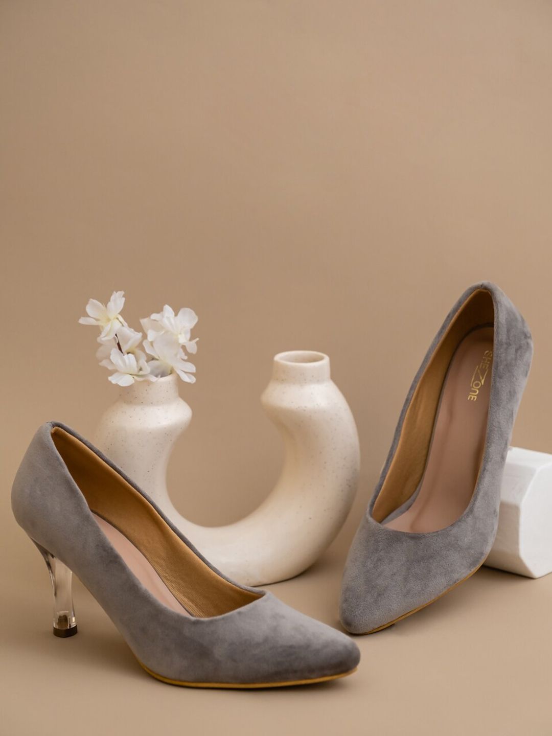 Shezone Grey Suede Pumps Price in India