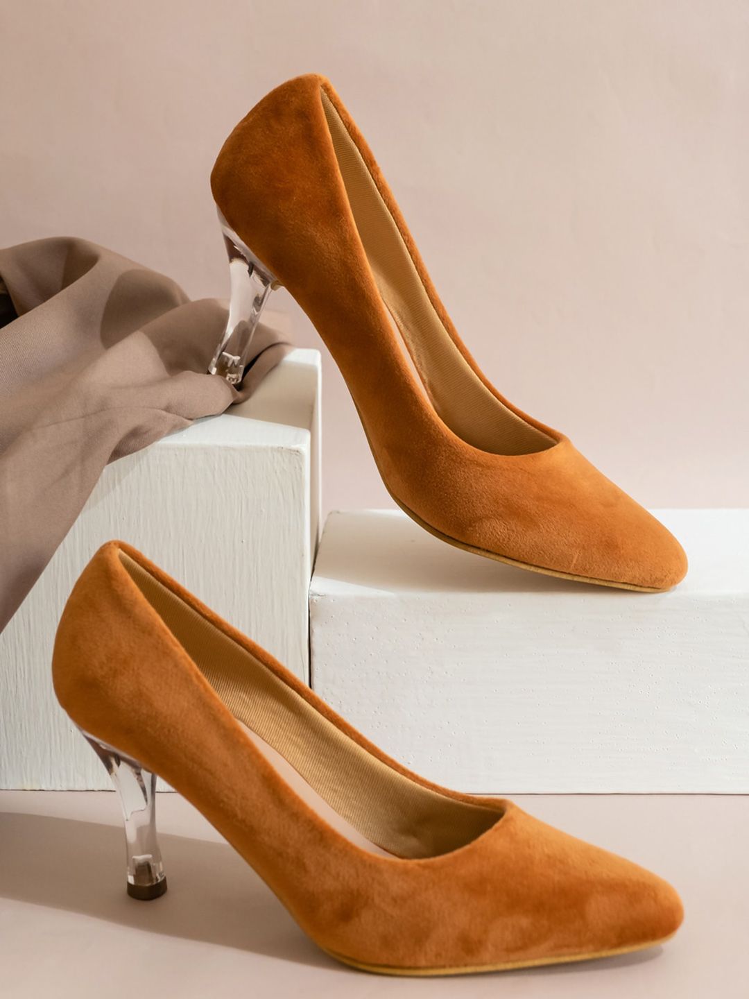 Shezone Rust Suede Pumps Price in India