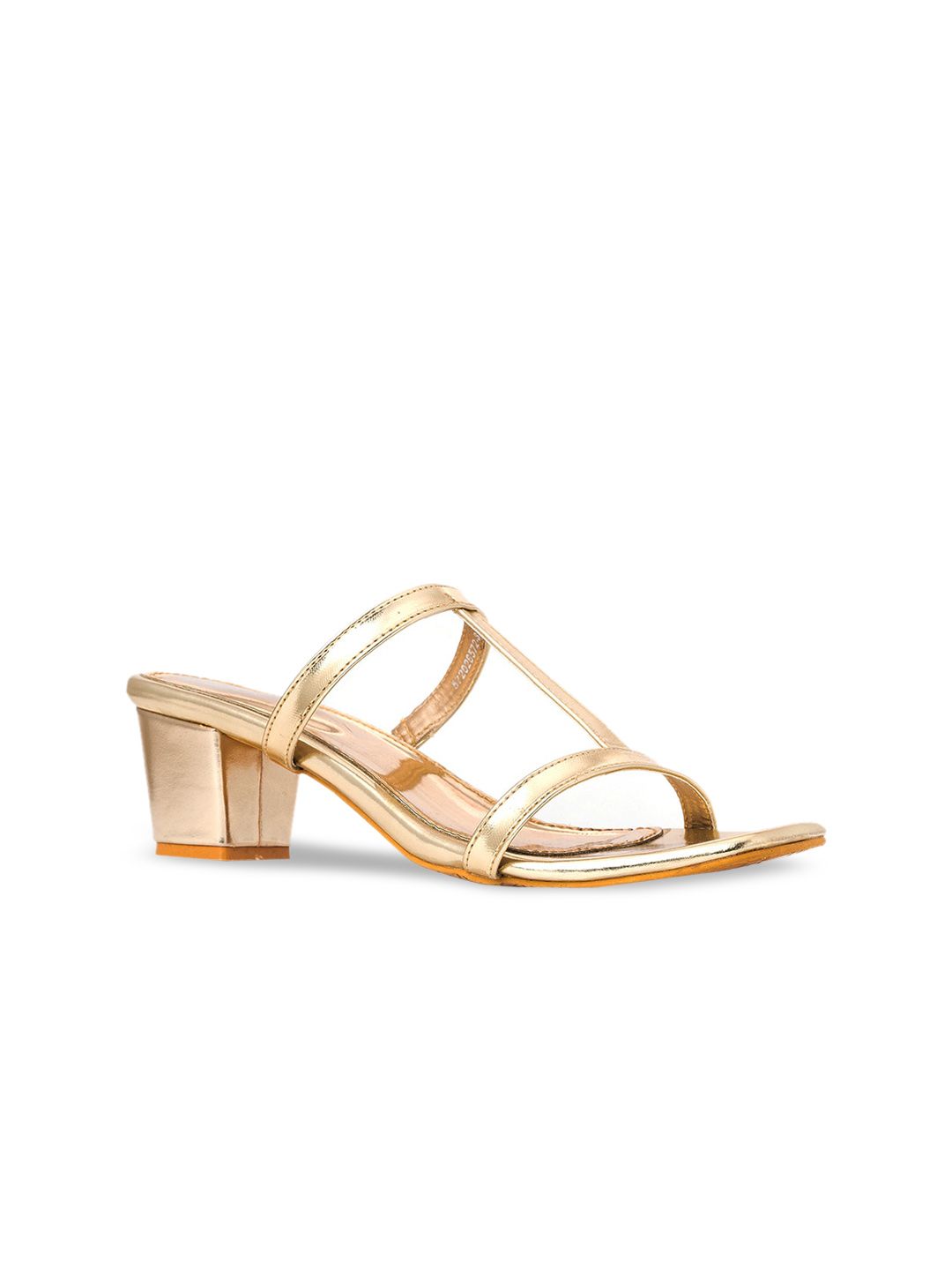 Khadims Gold-Toned Party Block Sandals Price in India