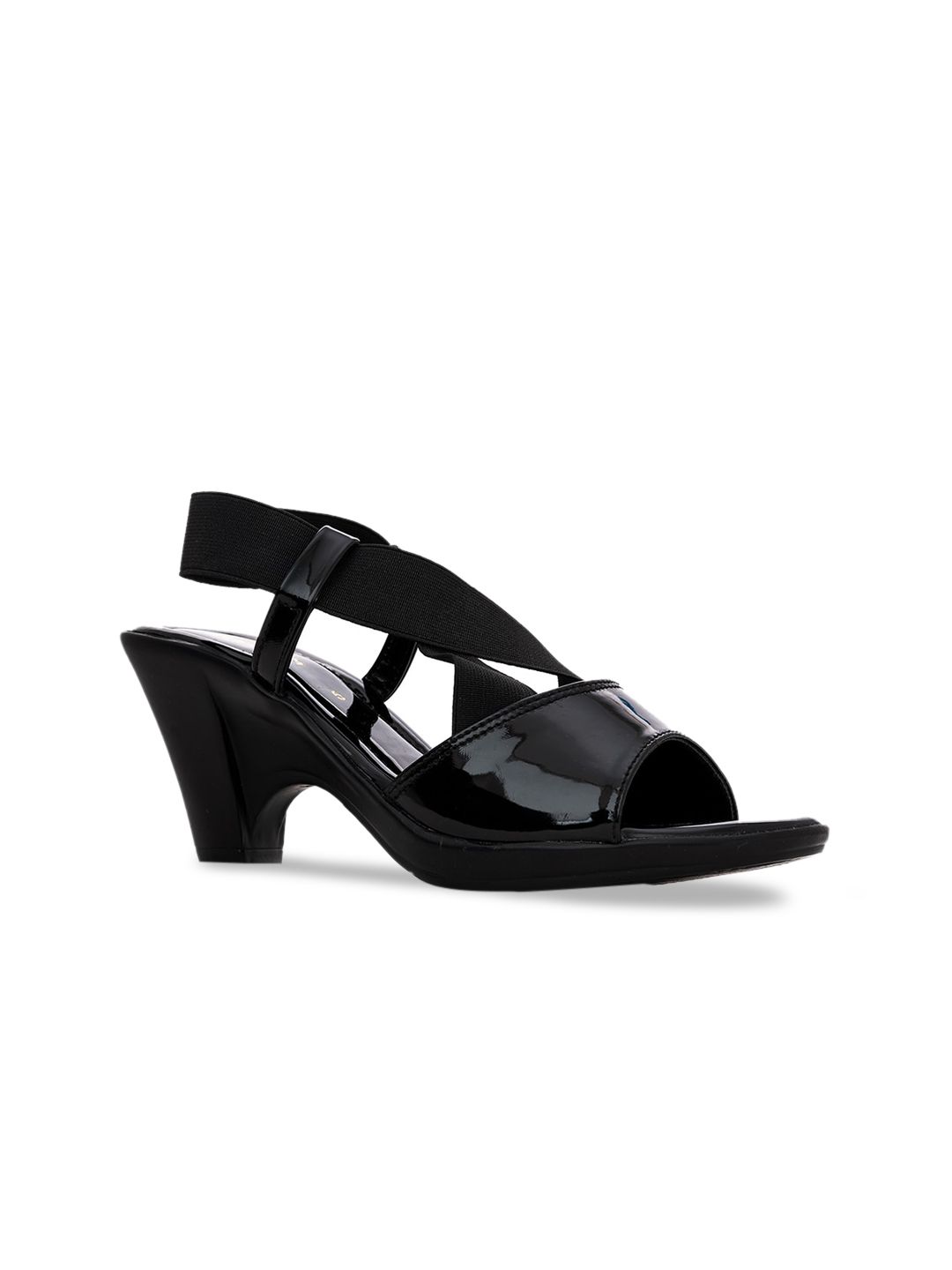 Khadims Black Block Sandals with Buckles Price in India