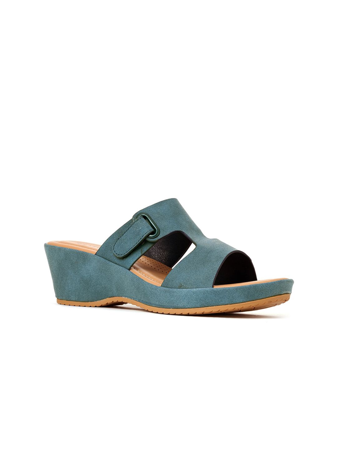 Khadims Blue Wedge Sandals with Buckles Price in India