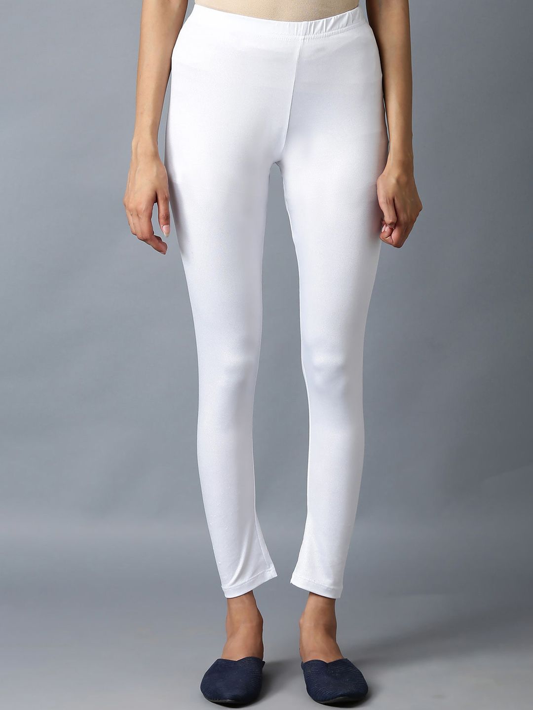 elleven Women White Solid Ankle Length Leggings Price in India
