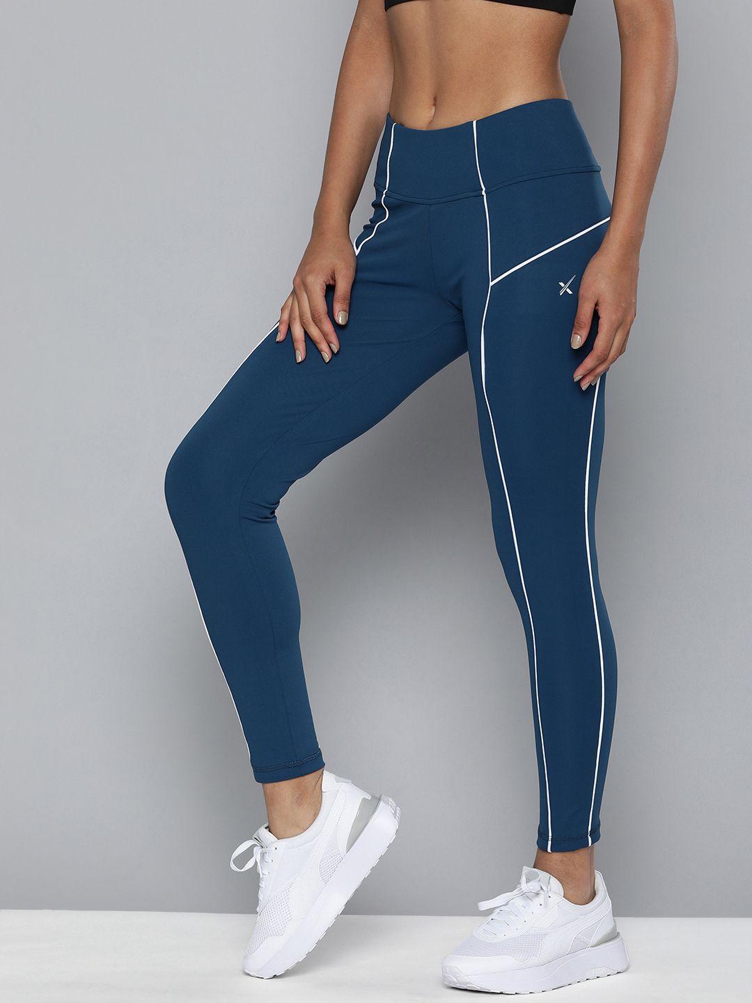 HRX by Hrithik Roshan Women Blue Training Tights Price in India