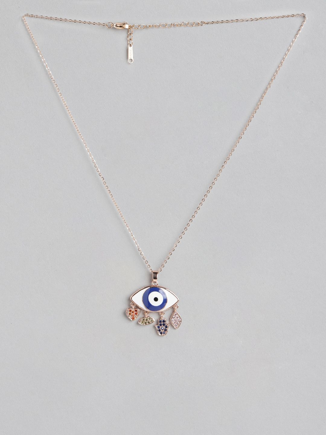 Blueberry Gold-Toned & Blue Gold-Plated Evil Eye Chain Price in India