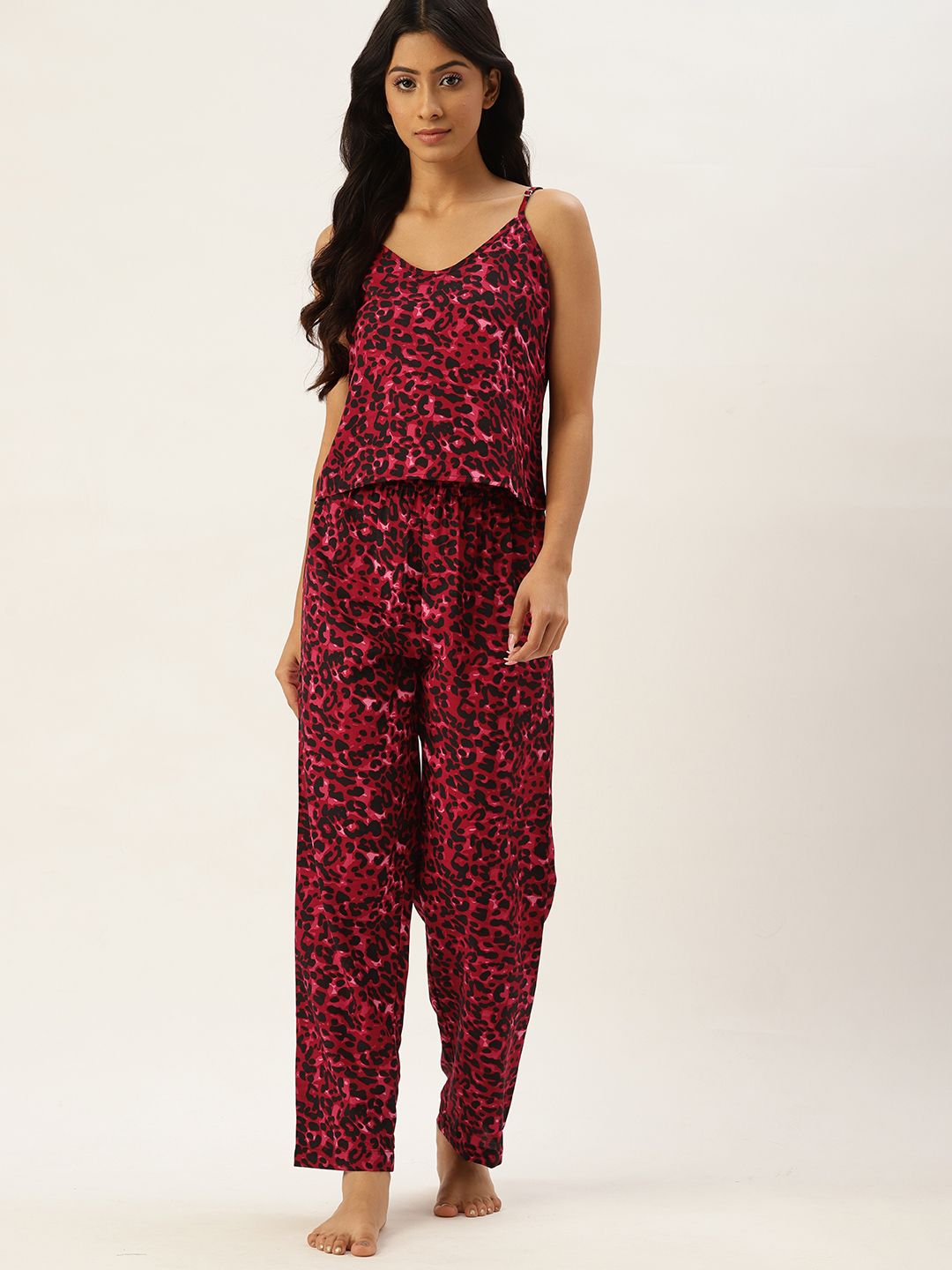 ETC Women Red Printed Night suit Price in India