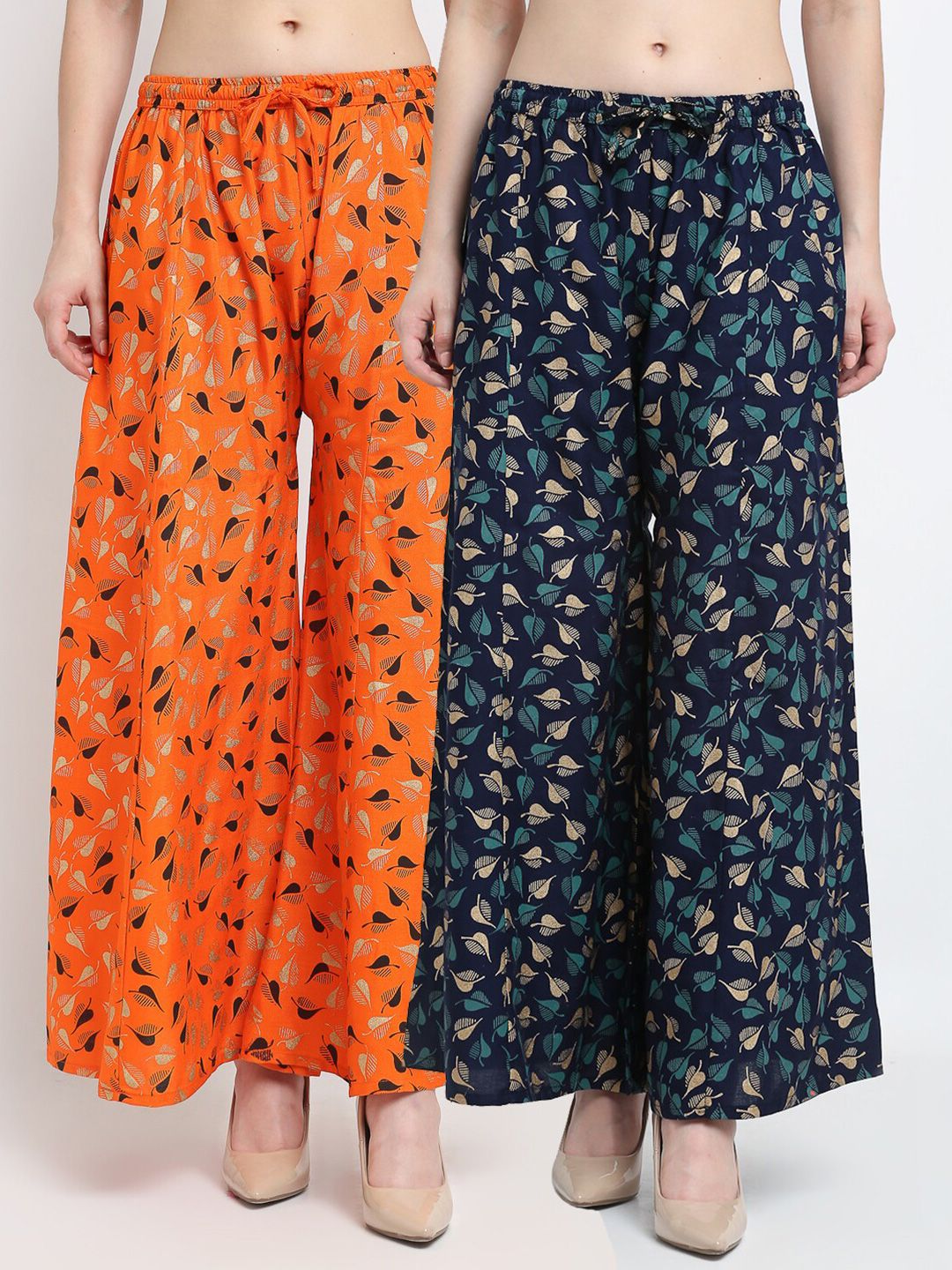 Jinfo Women Pack of 2 Floral Printed Ethnic Palazzos Price in India