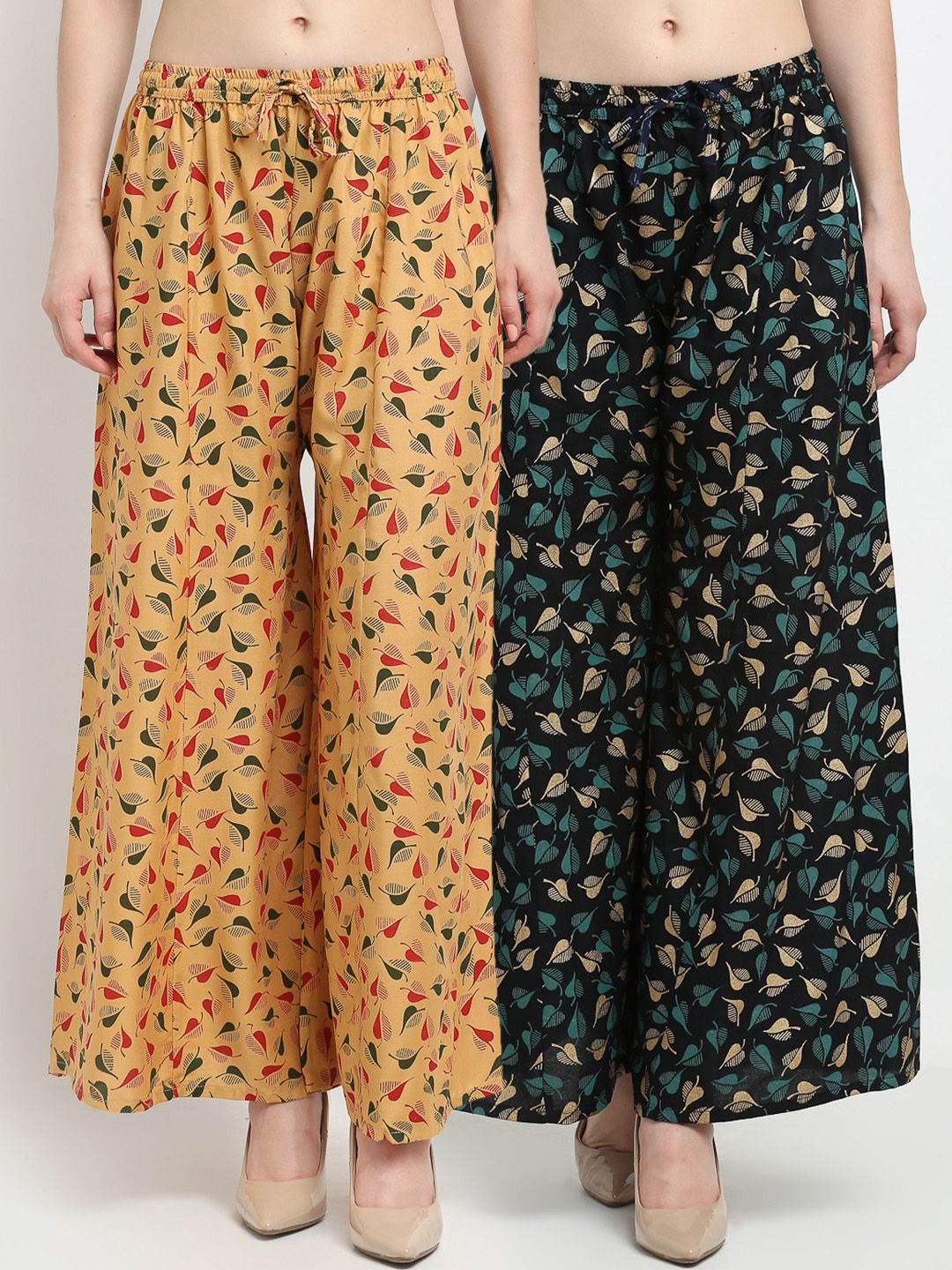 Jinfo Women Pack of 2 Floral Printed Ethnic Palazzos Price in India