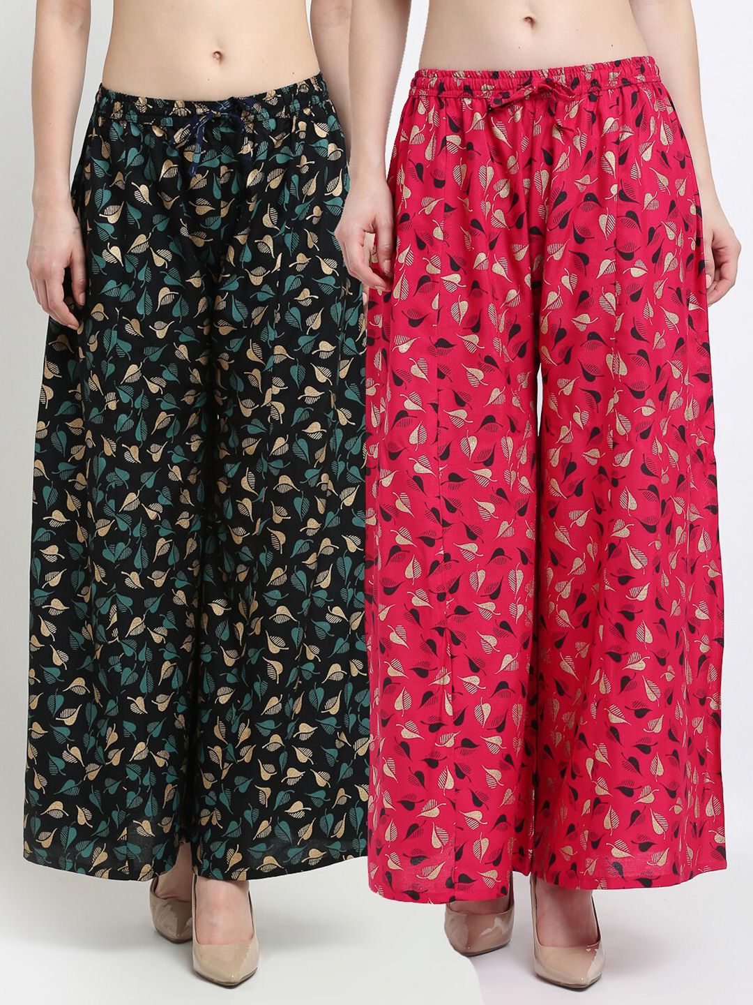 Jinfo Women Pack of 2 Floral Printed Ethnic Palazzos Price in India