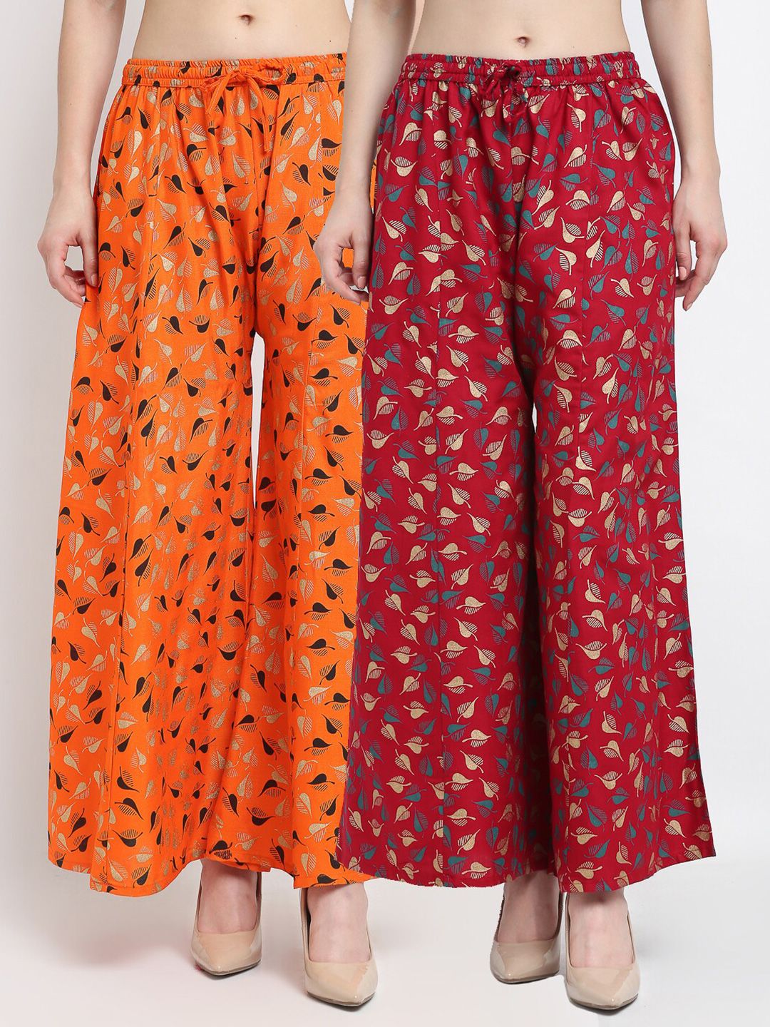 Jinfo Women Pack of 2 Floral Printed Ethnic Palazzos Price in India