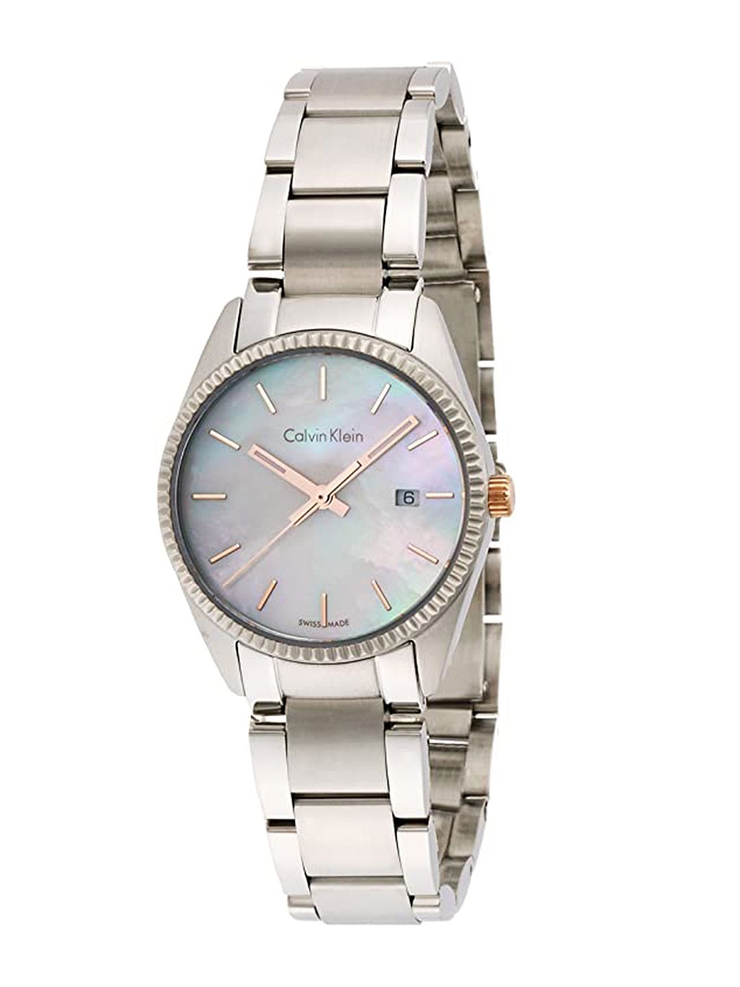 Calvin Klein Women Off-White Dial & Silver Toned Bracelet Straps Analogue Watch K5R33B4G Price in India