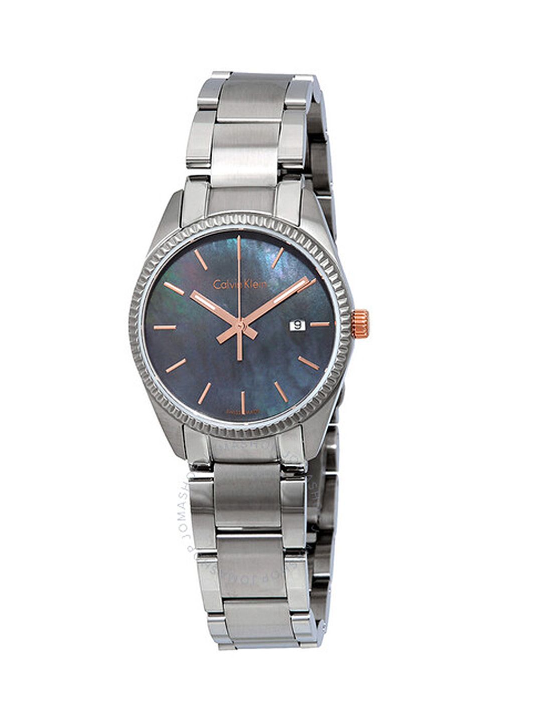 Calvin Klein Women Blue Dial & Silver Toned Bracelet Style Straps Analogue Watch K5R33B4Y Price in India