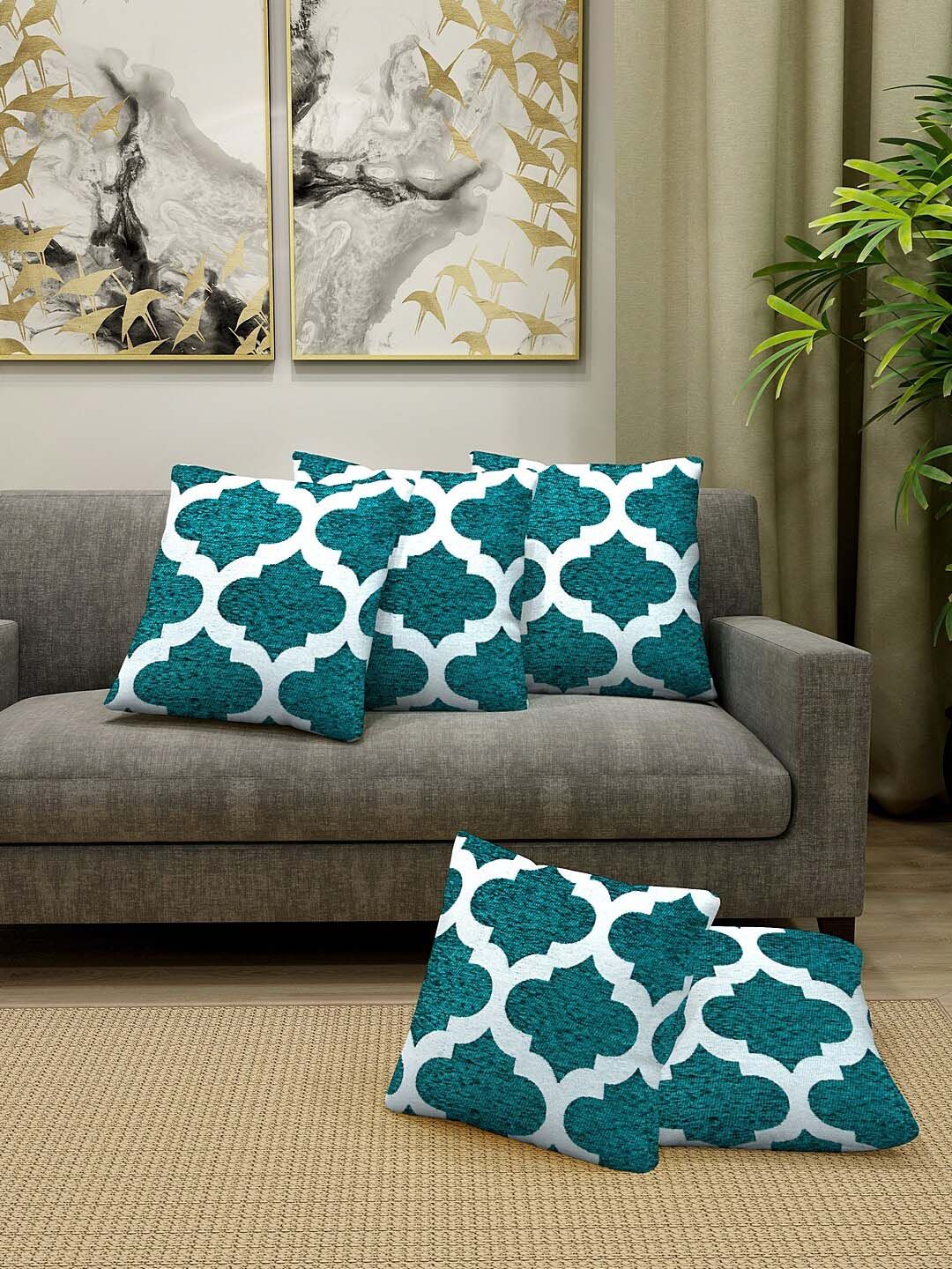 KLOTTHE Unisex Turquoise Blue Cushions Price in India