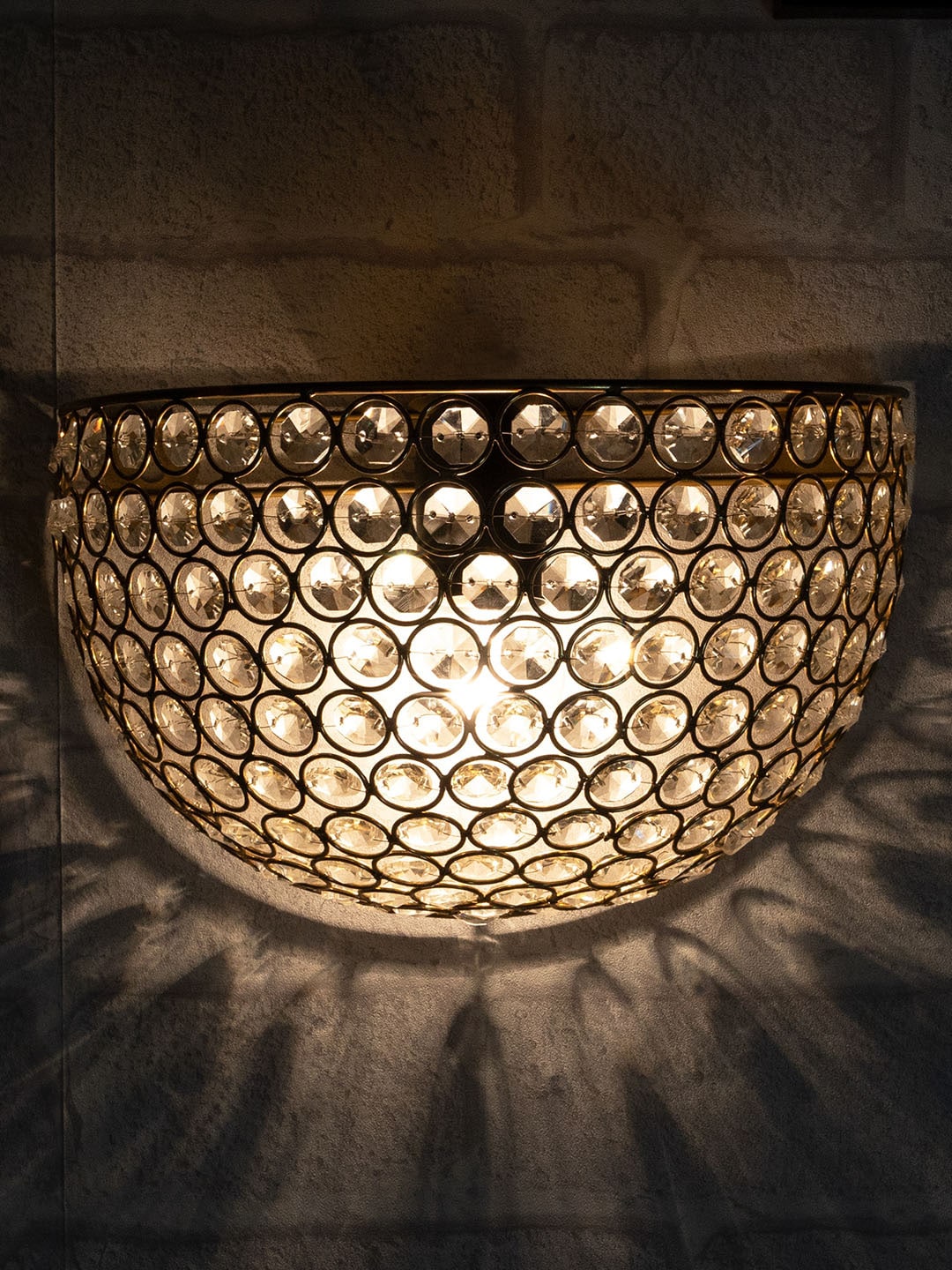 Homesake Black Crystal Spherical Sconce Wall Lamp Price in India
