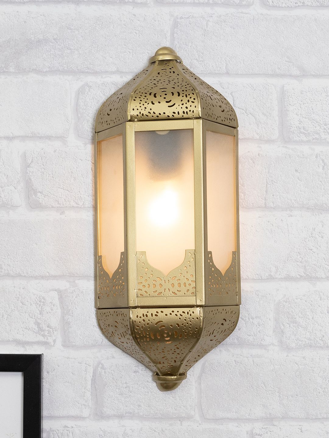 Homesake Gold-Toned Vintage Moroccan Wall Sconce Lamp Price in India