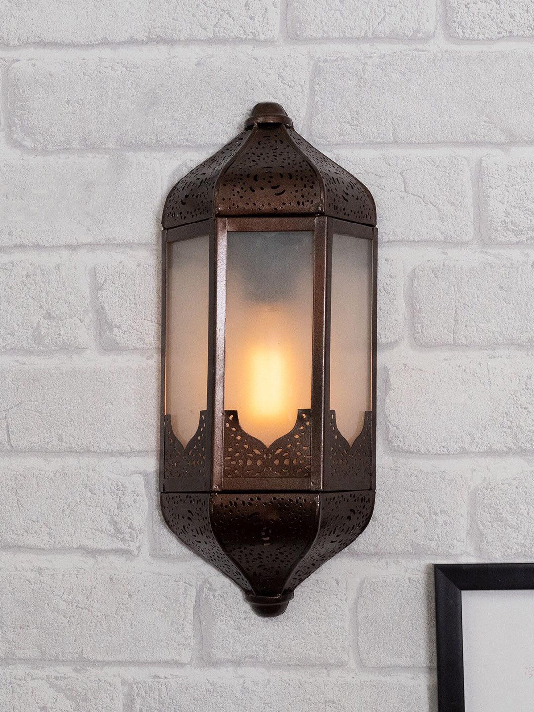 Homesake Copper-Toned Vintage Moroccan Wall Lamp Price in India