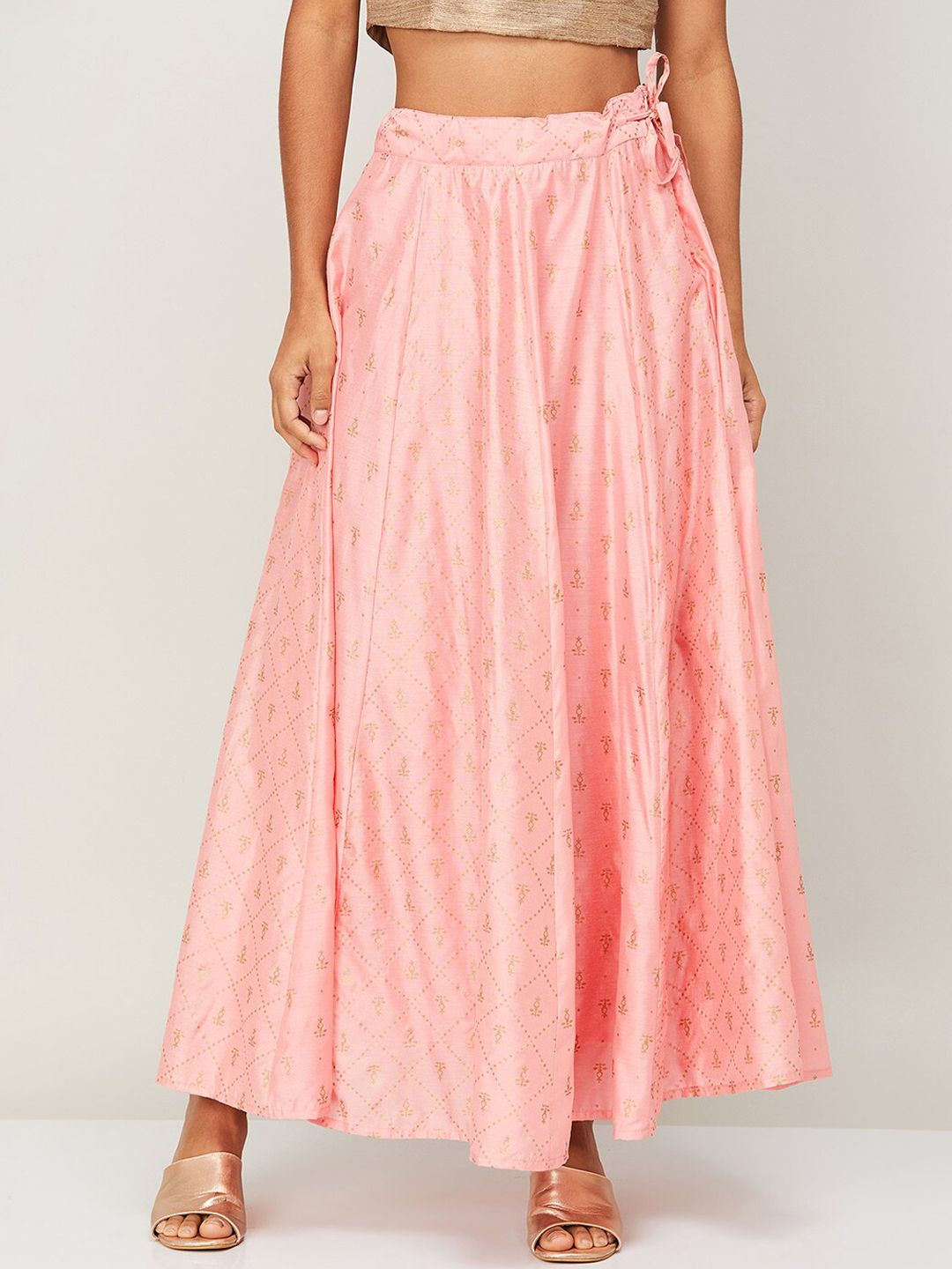 Melange by Lifestyle Women Pink Printed Maxi Skirts
