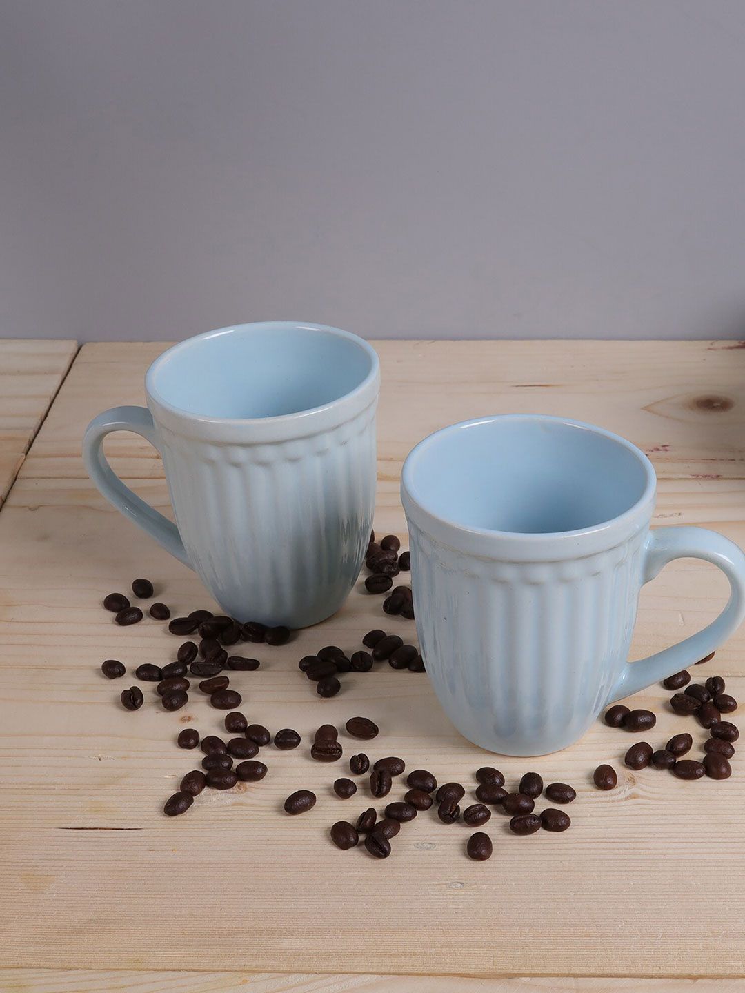 Homesake Blue Solid Ceramic Glossy Mugs Set of Cups and Mugs Price in India