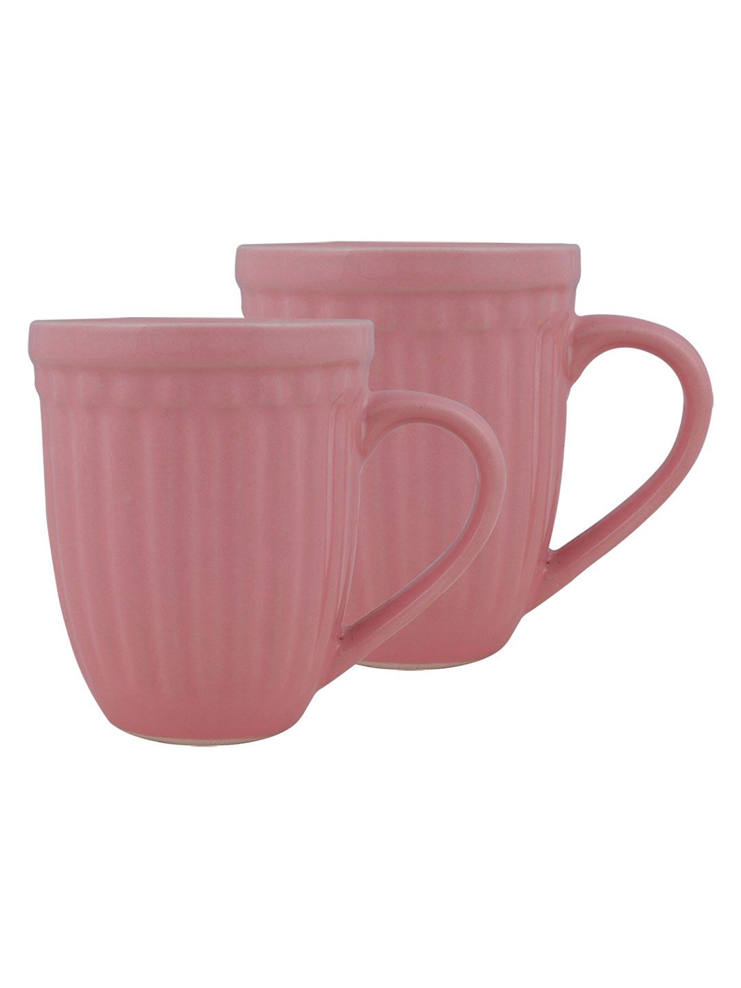 Homesake Set of 2 Pink Handcrafted Solid Ceramic Matte Mugs Price in India