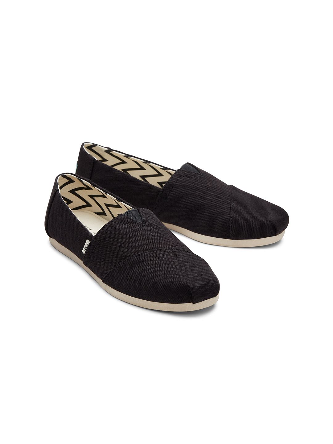 TOMS Women Black Recycled Cotton Canvas Alpargata Slip-On Sneakers Price in India