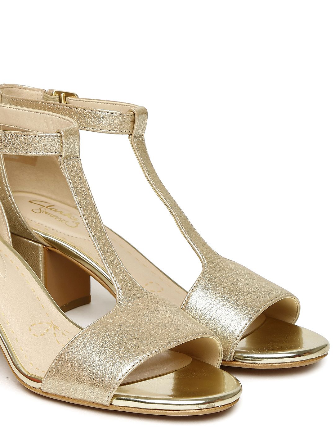 clarks gold sandals