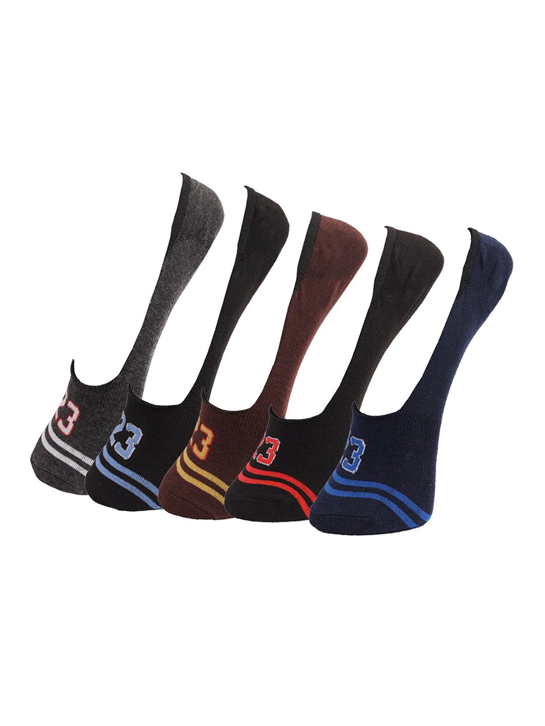 Dollar Socks Men Pack Of 5 Assorted Cotton Shoe Liners