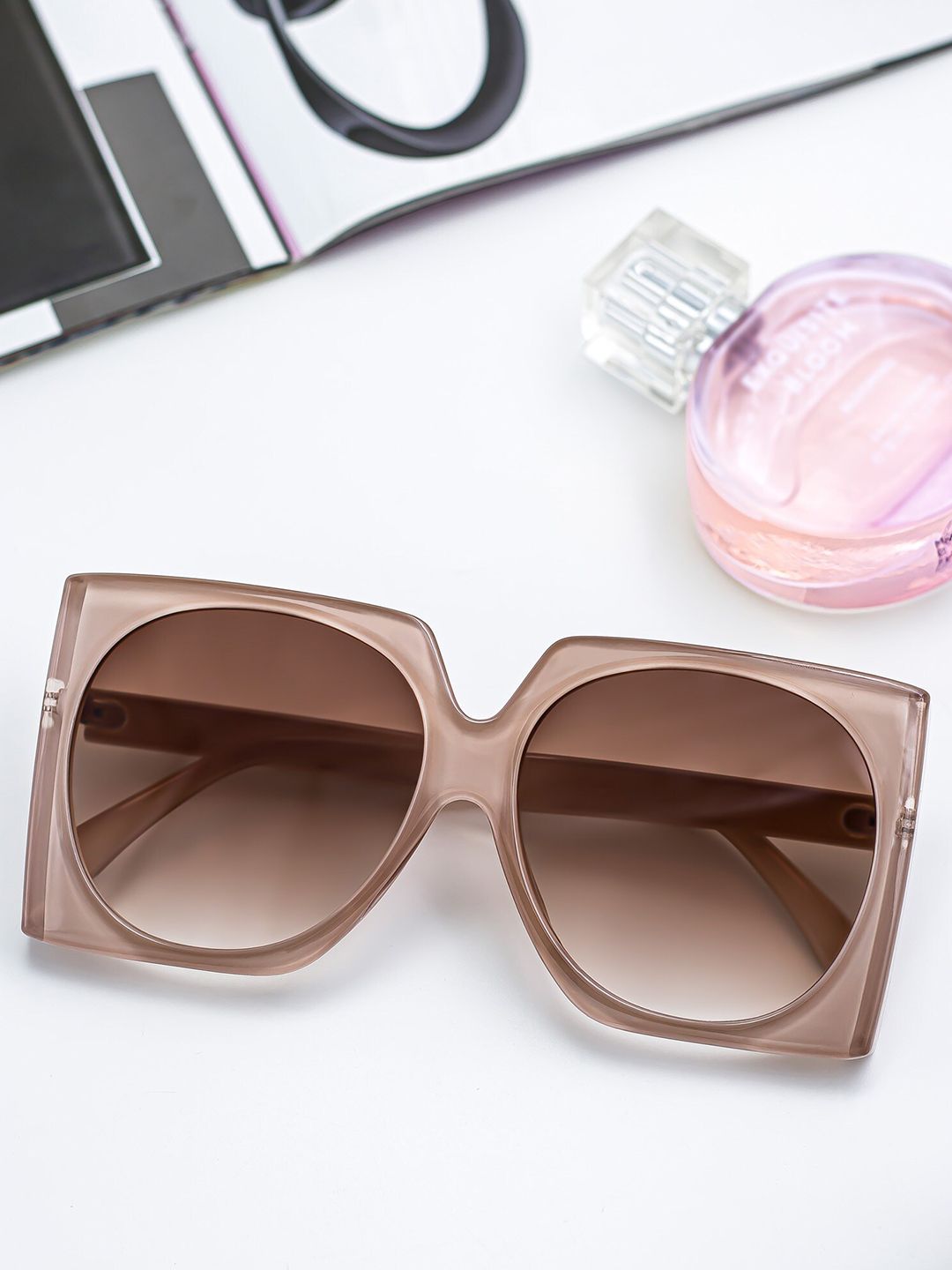 Bellofox Women Brown Lens & Pink Square Sunglasses Price in India