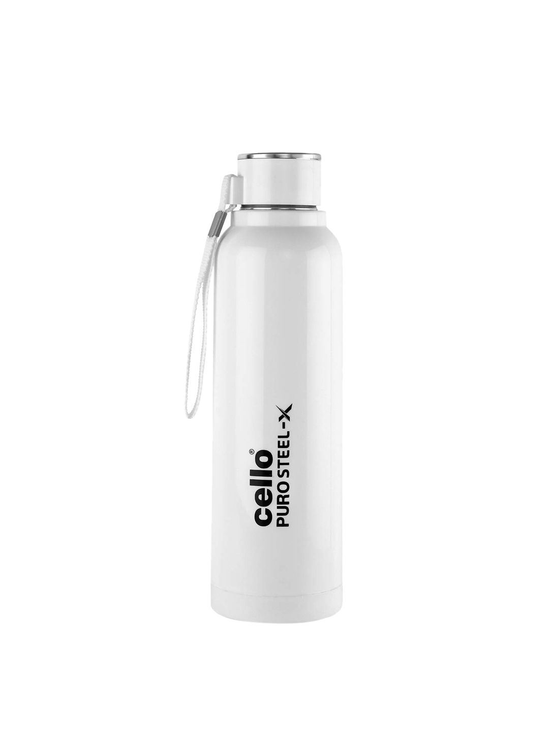 Cello White Solid Single Wall Vacuum Stainless Steel Water Bottle Price in India