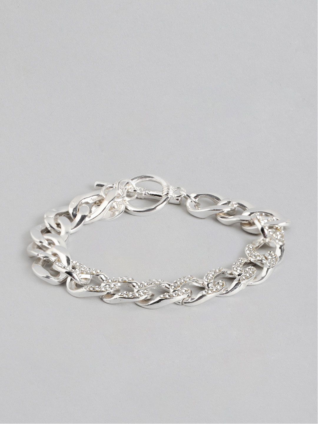 Forever New Women Silver-Plated Link Bracelet Price in India