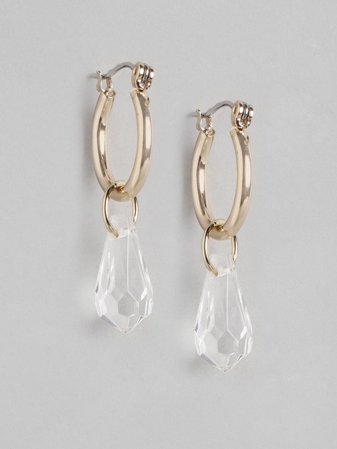 Forever New Gold-Plated Teardrop Shaped Drop Earrings Price in India