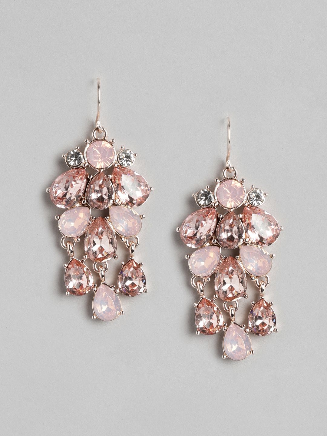 Forever New Rose Gold-Plated Floral Drop Earrings Price in India