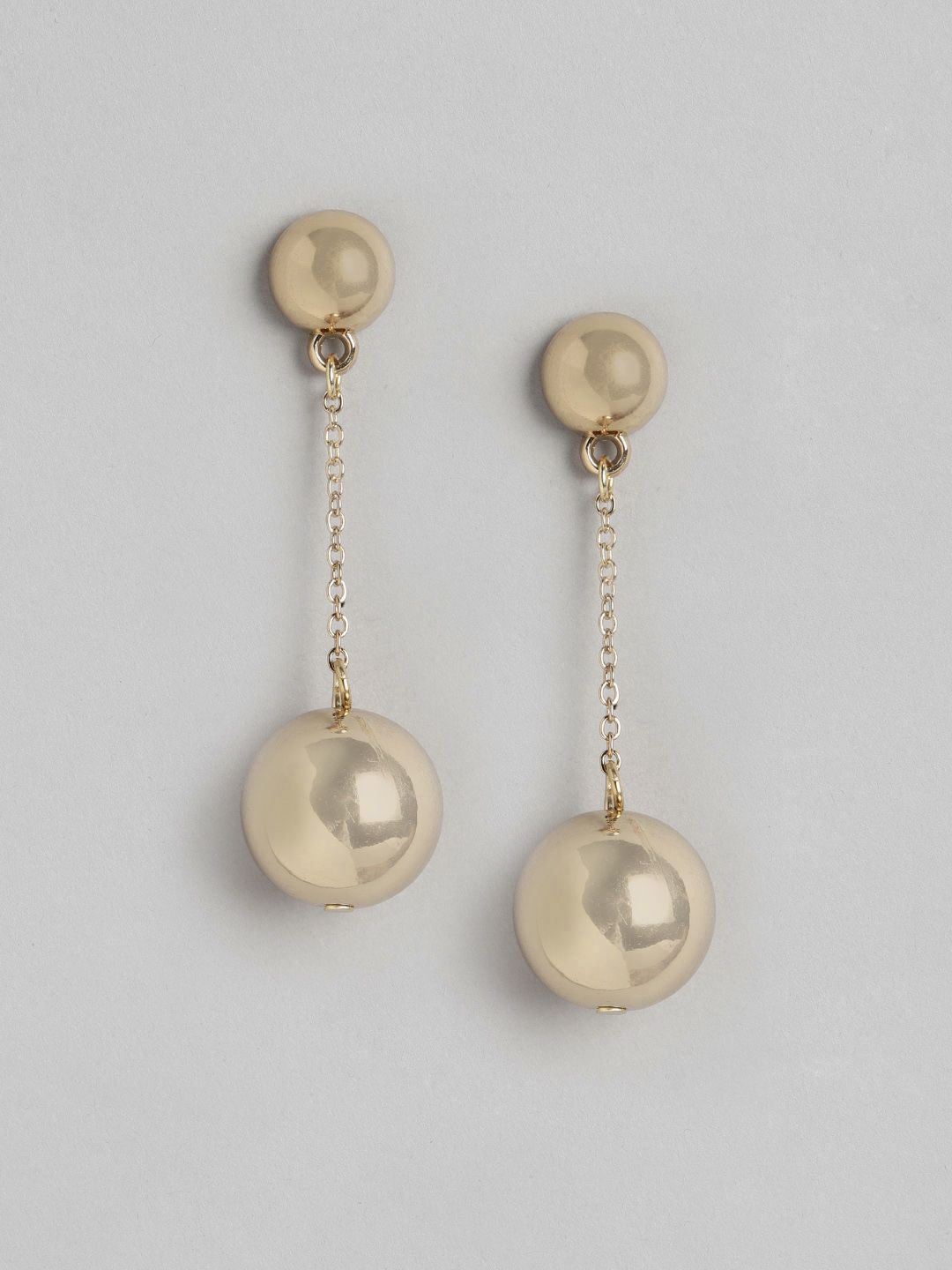 Forever New Gold-Plated Circular Drop Earrings Price in India