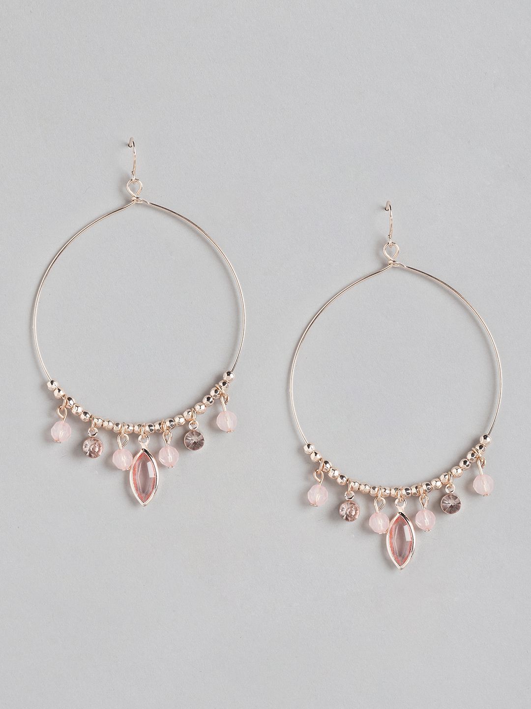 Forever New Rose Gold Circular Hoop Earrings Price in India