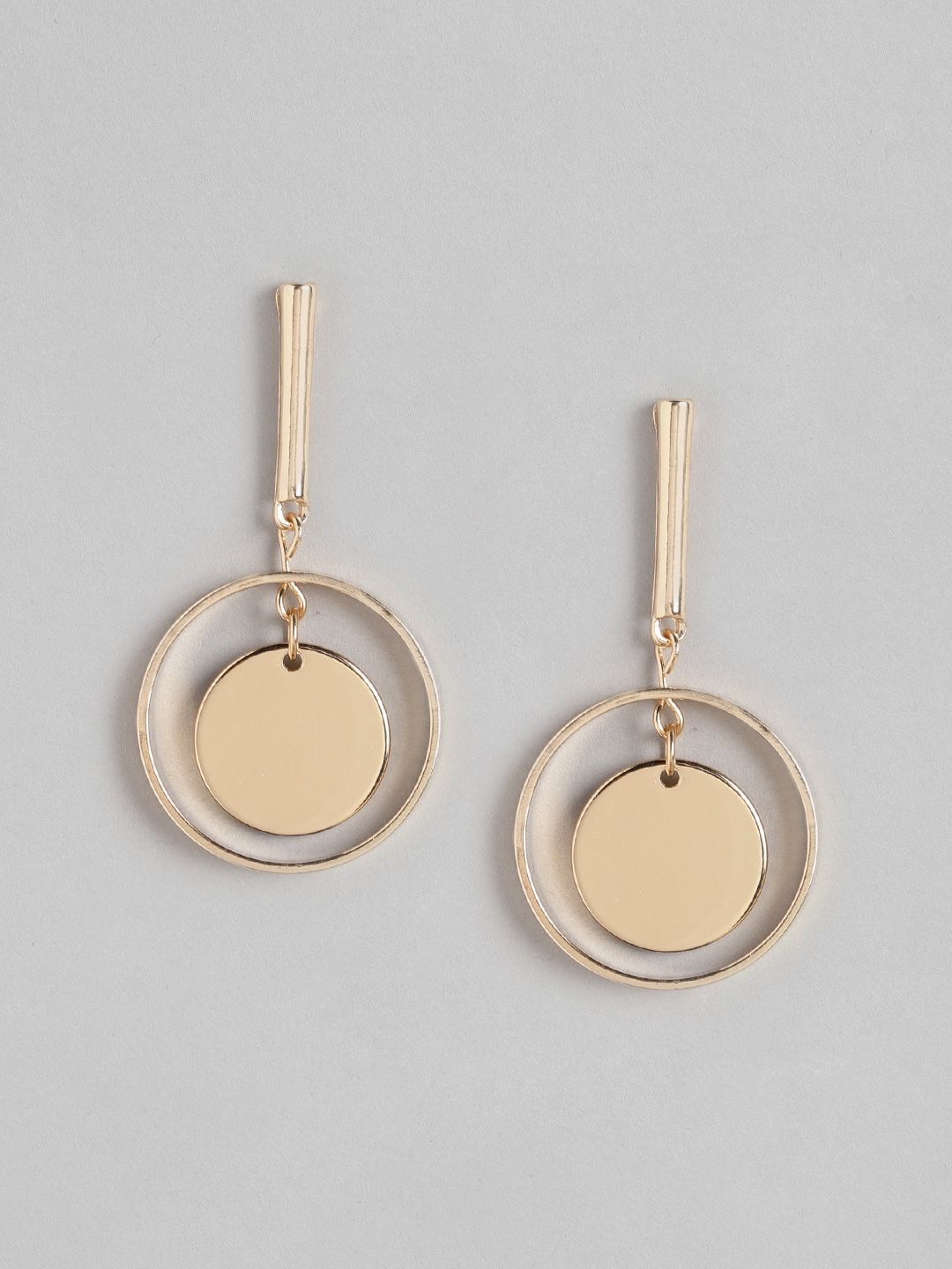 Forever New Gold-Plated Circular Drop Earrings Price in India