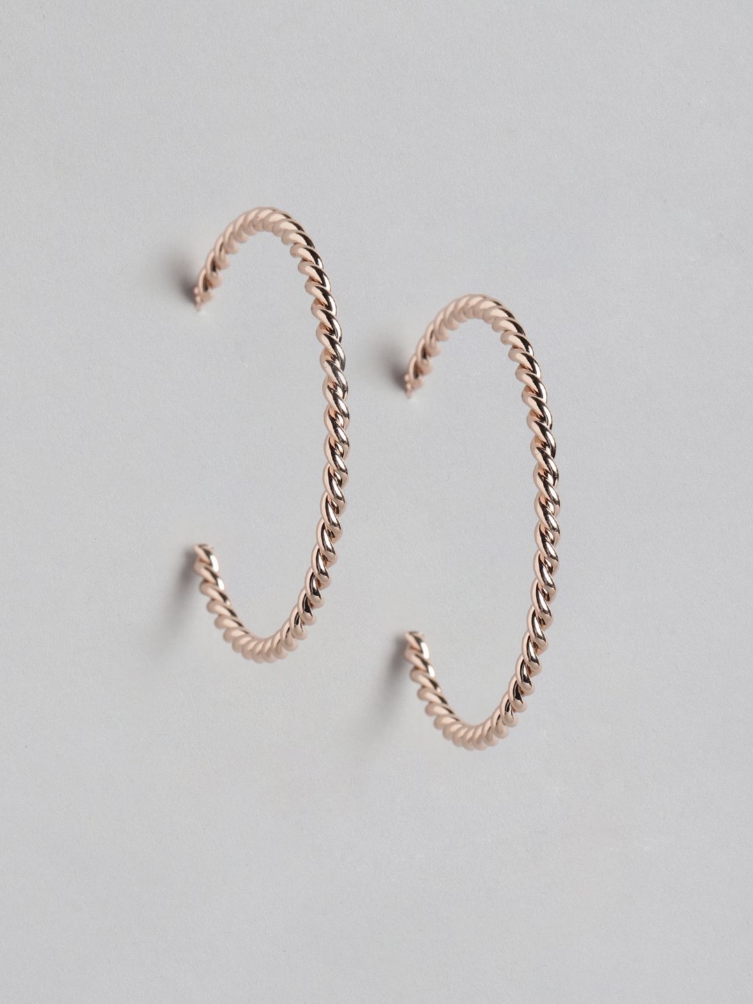 Forever New Rose Gold-Plated Circular Half Hoop Earrings Price in India