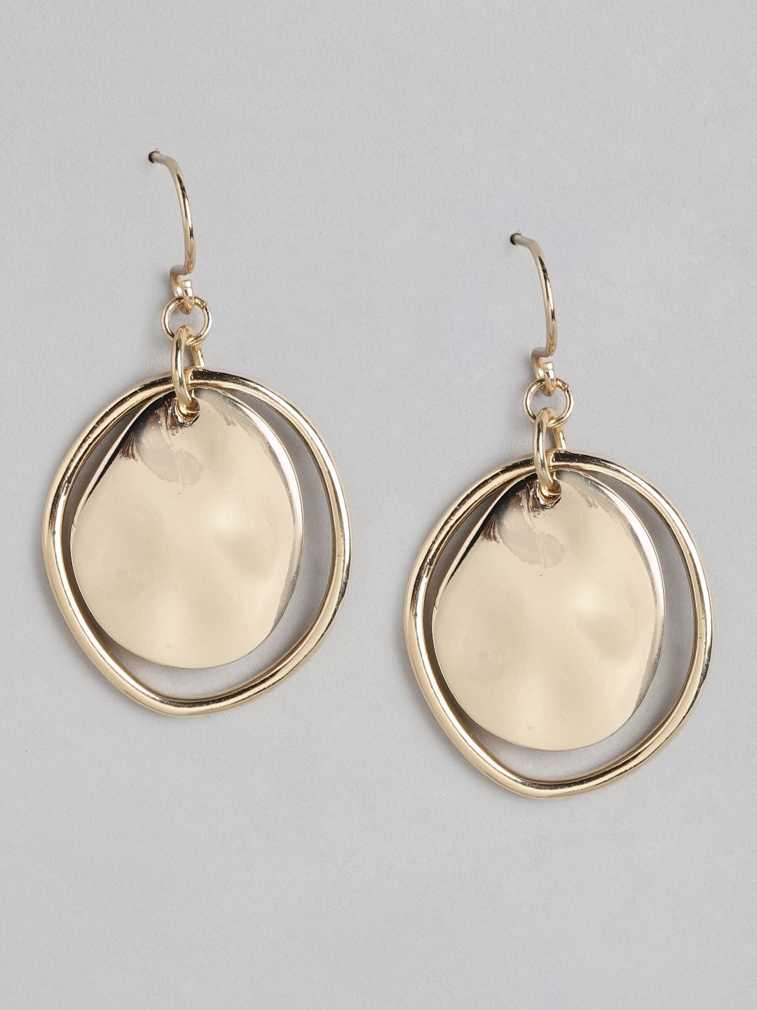 Forever New Gold-Plated Circular Drop Earrings Price in India