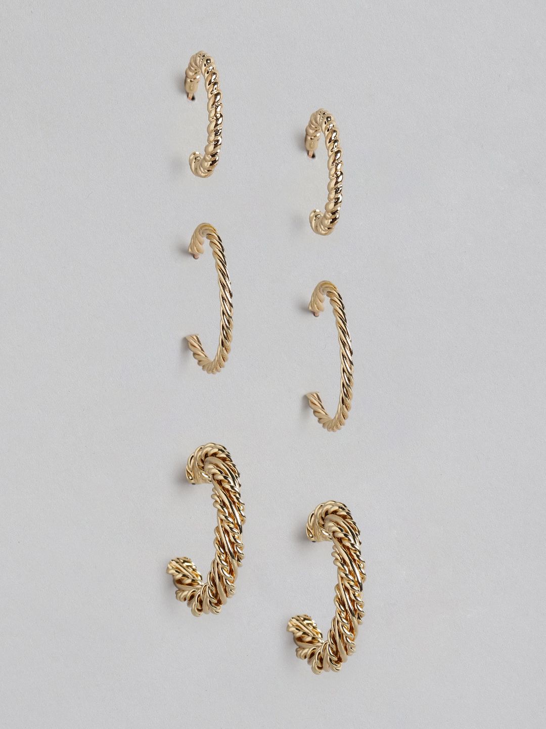 Forever New Gold-Plated Circular Hoop Earrings Price in India