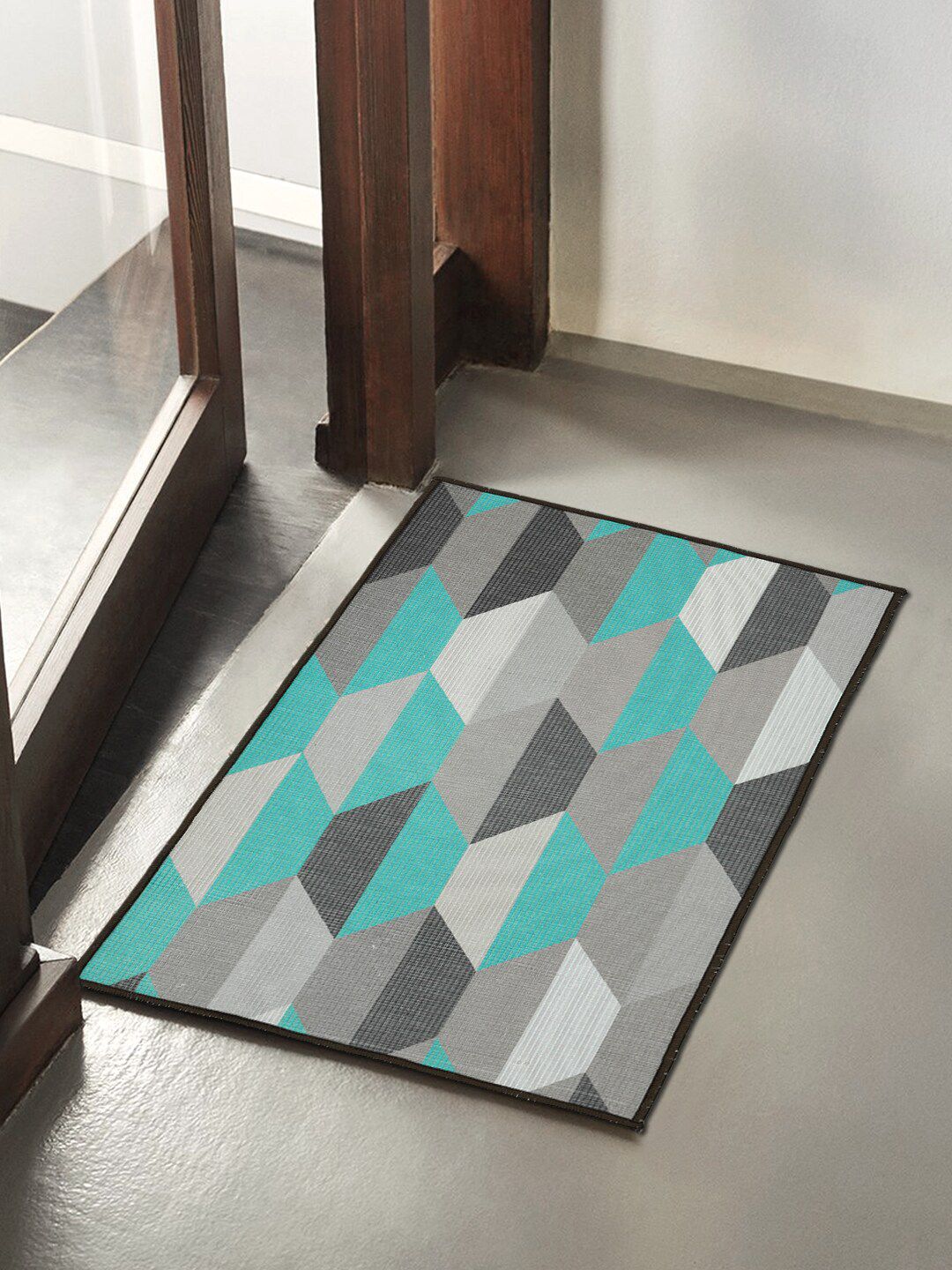 Soumya Blue & Grey Printed Anti Skid Doormats Price in India